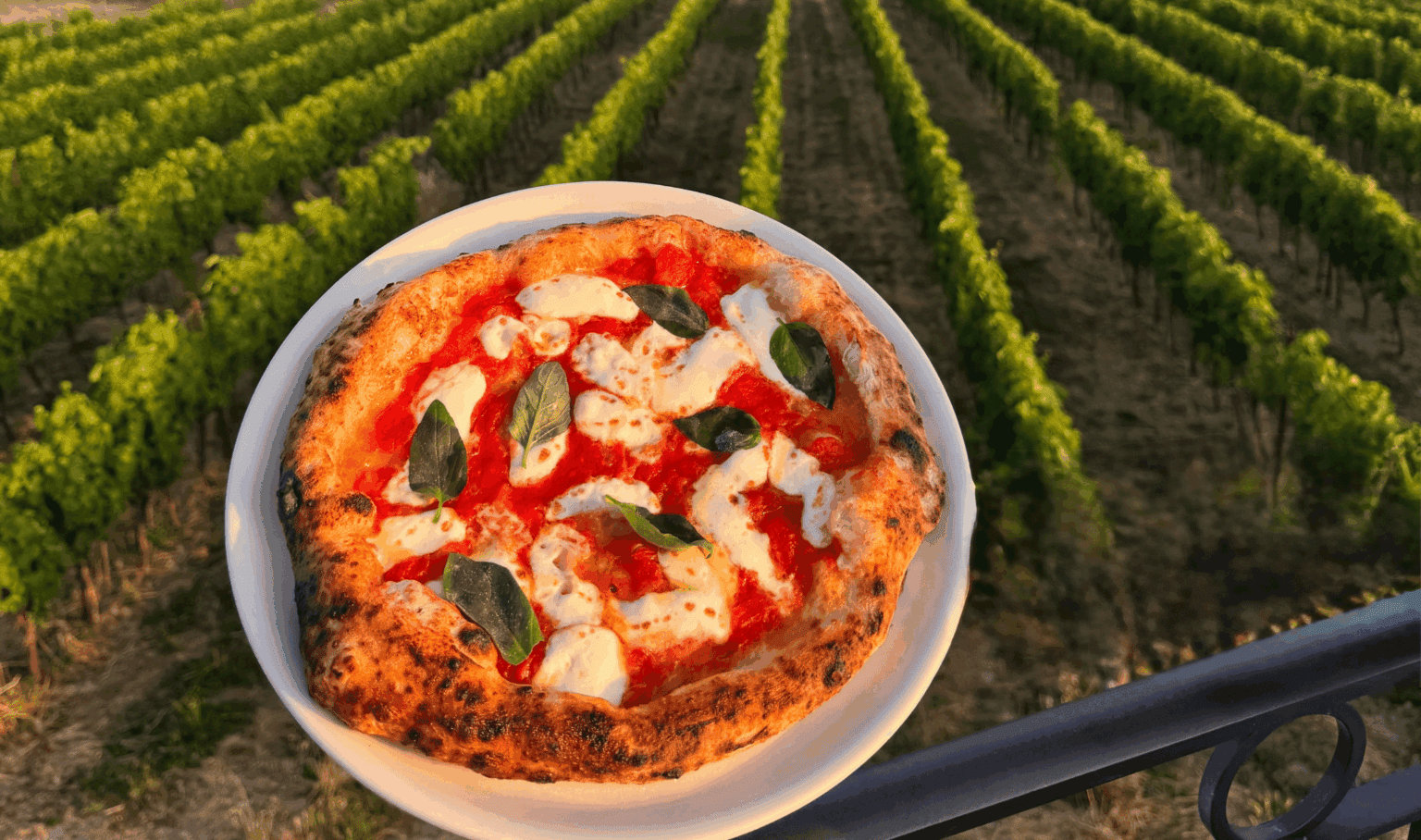 Pizza making class inside a winery in Umbria with handmade dough and traditional baking