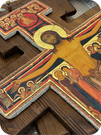Traditional fresco techniques demonstrated inside an artisan workshop in Umbria